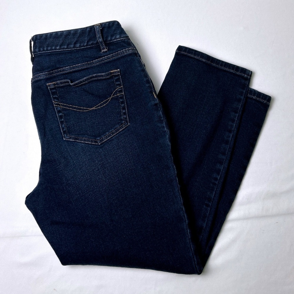 J. Jill Womens Petite Stretch Ankle Straight Leg Jeans Size 10P Dark Wash Indigo